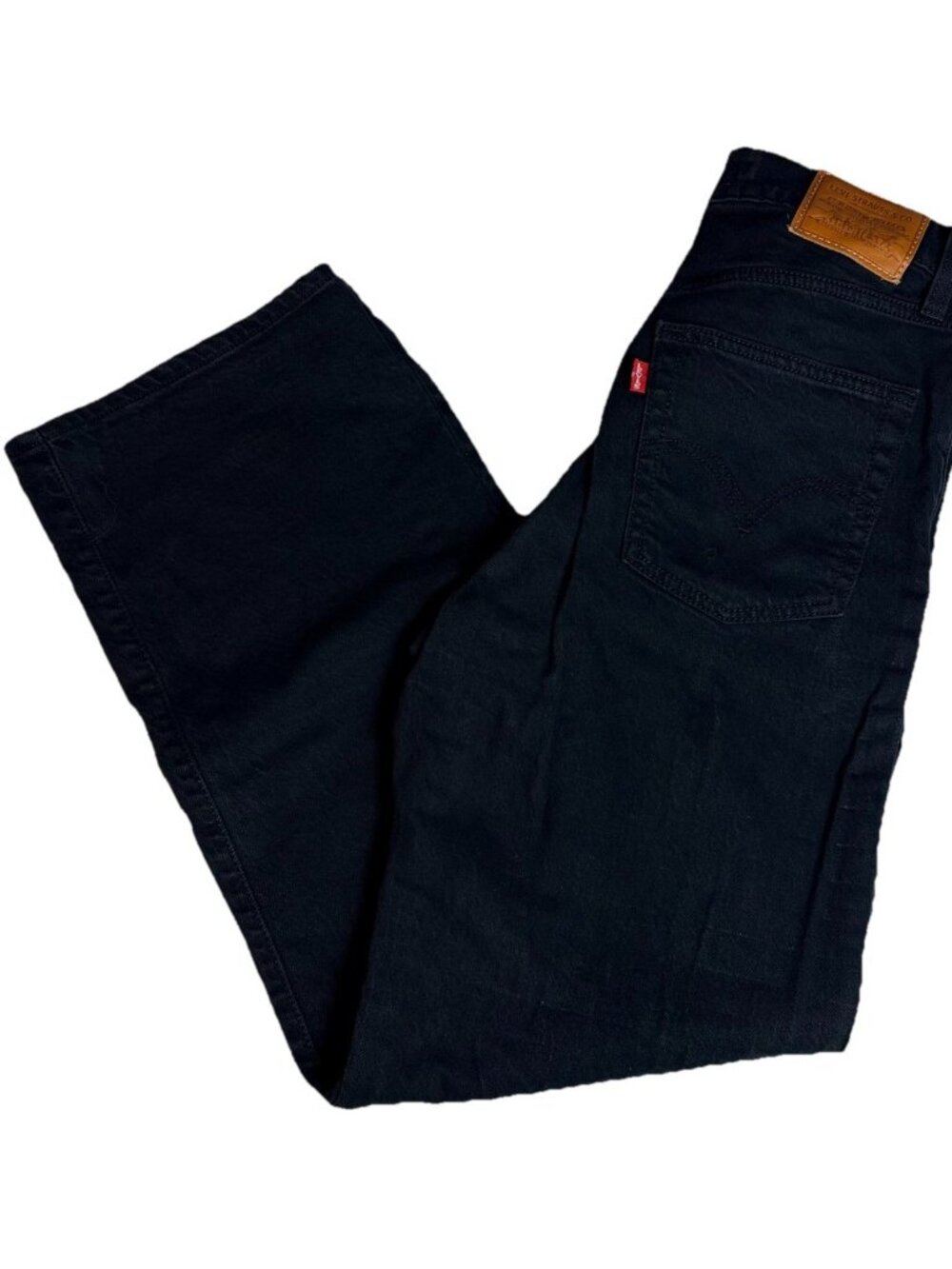 Levis Womens Jeans Black Ribcage Straight Ankle Button Fly Premium Size 26